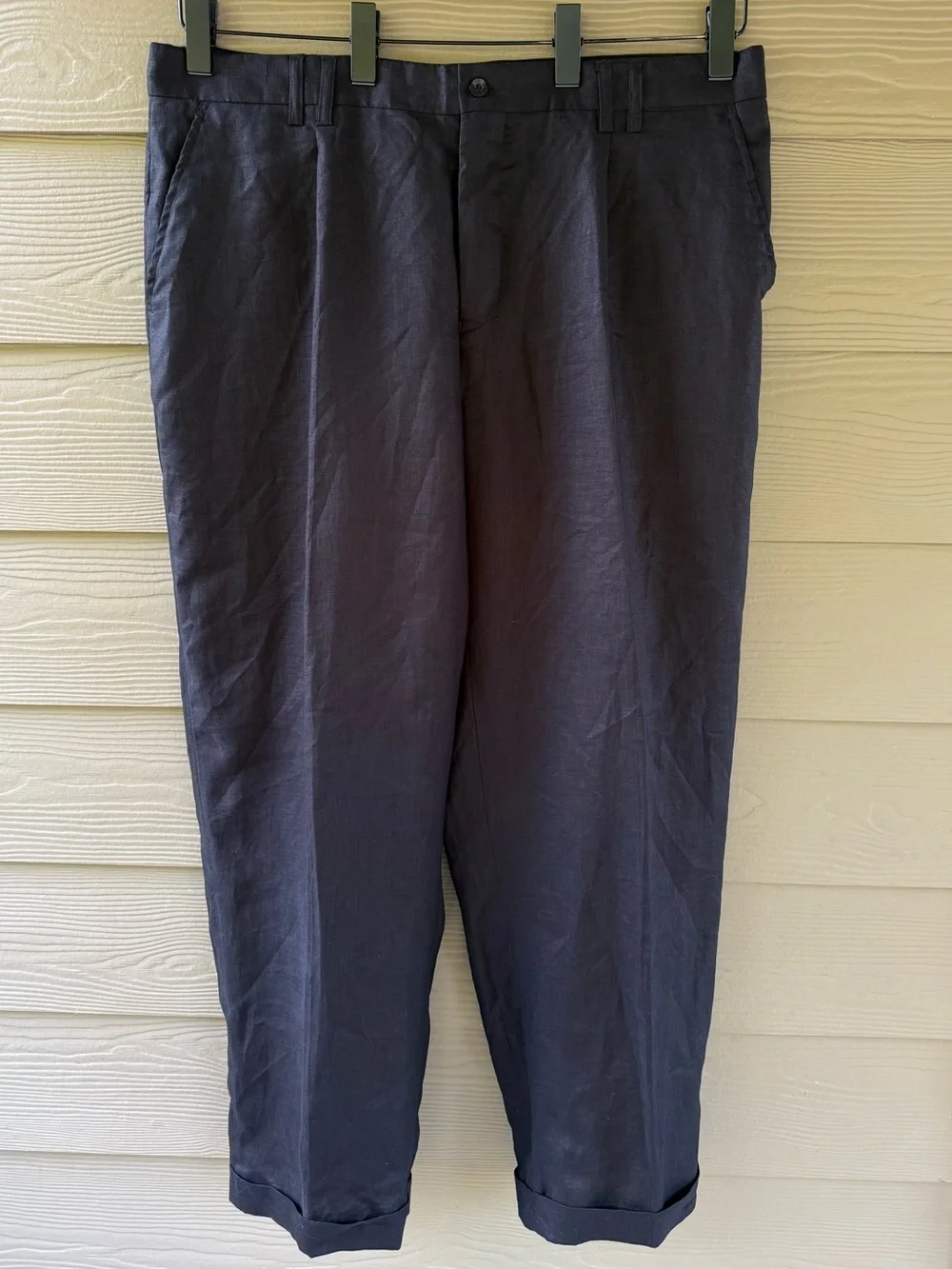 Royal Prestige Men's Black Linen Straight Leg Casual Travel Summer Pants Size 44